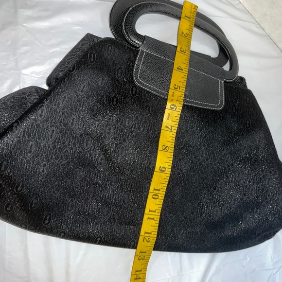 Gianfranco Lotti Firenze Handbag Black Pebbled Leather Made in Italy Purse - Picture 10 of 13